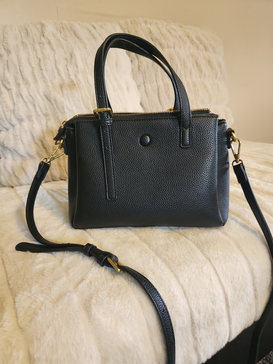 Handbags - Classic Black Pebbled Leather Tote with Removable Strap